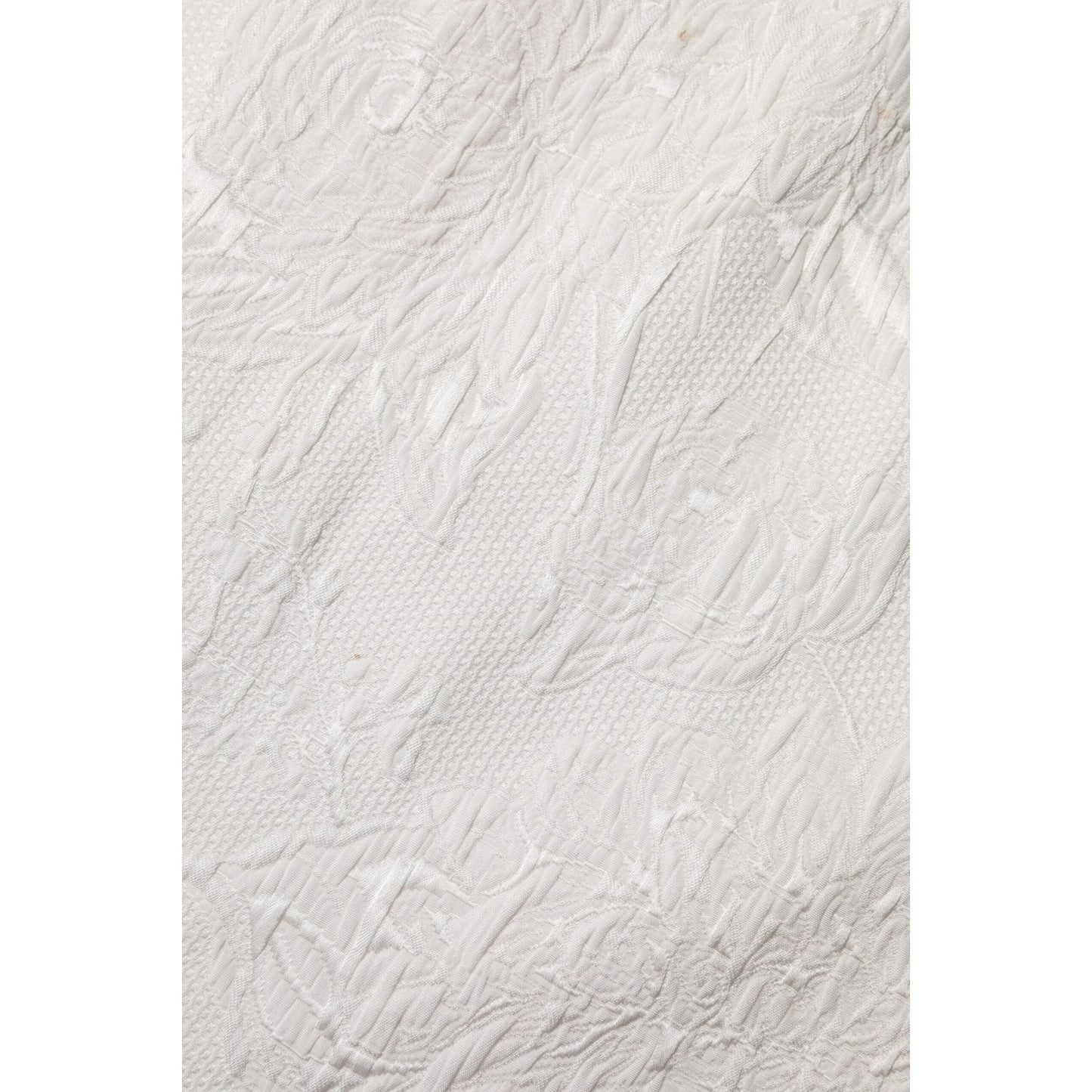 Dolce & Gabbana White Floral Brocade A-line High Waist Skirt SKI2050-40