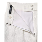 Dolce & Gabbana White Floral Brocade A-line High Waist Skirt SKI2050-40