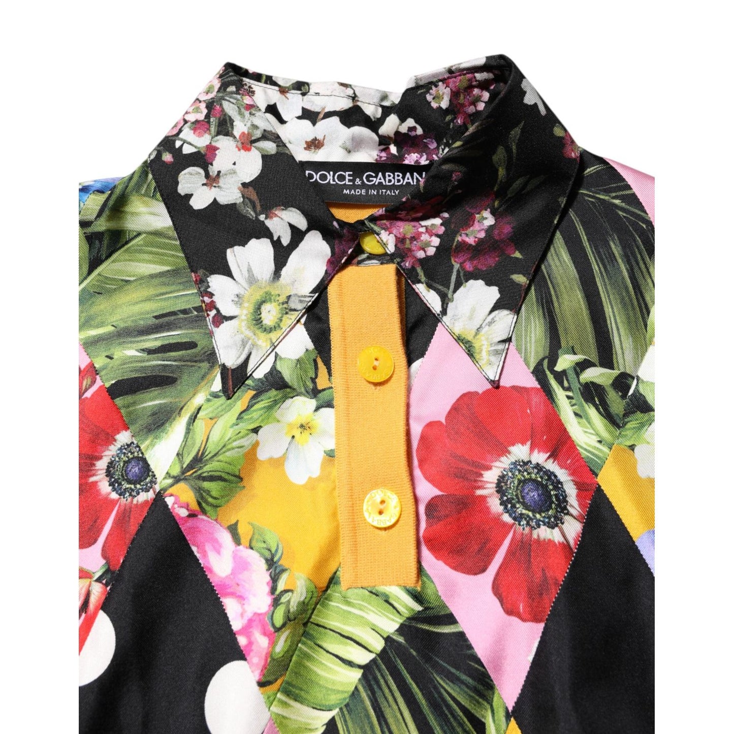 Dolce & Gabbana Multicolor Floral Long Sleeves Polo Top TSH87610-36
