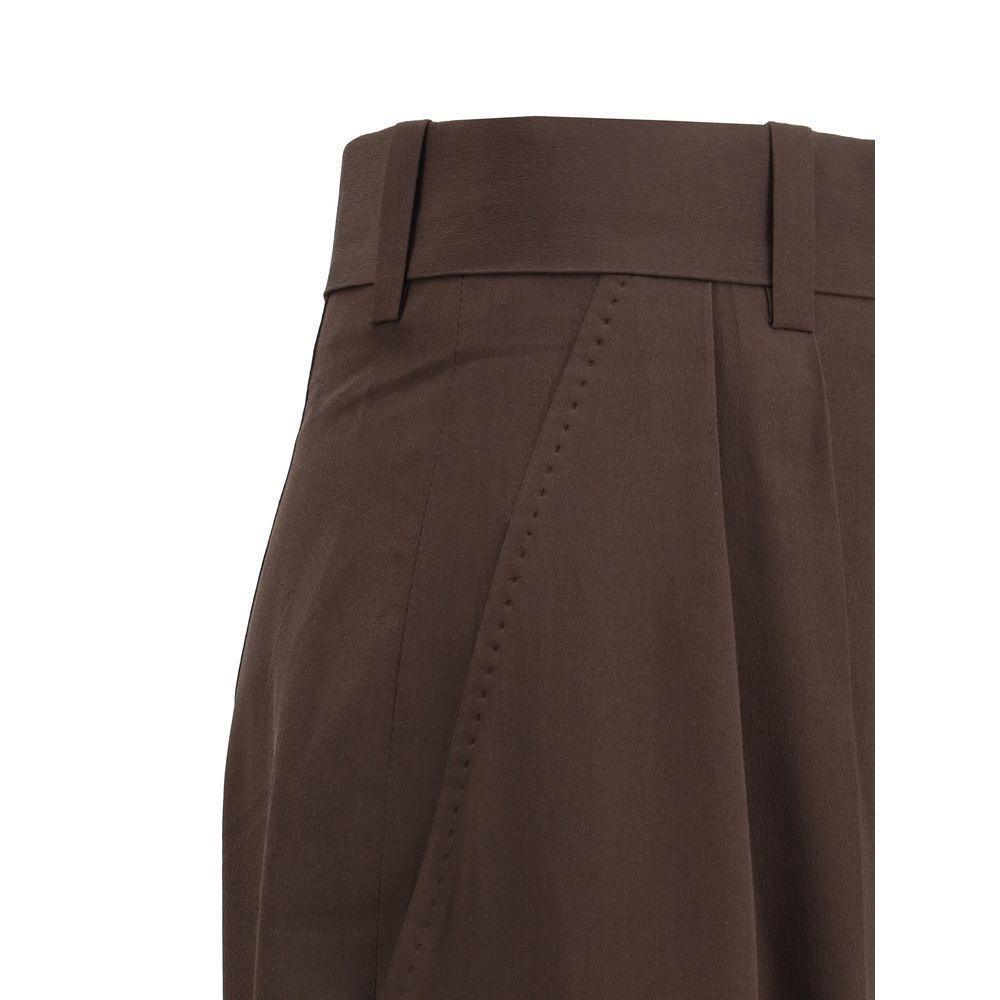 Petar Petrov Silk Pants PE-S25P7DARKBROWN-IT40 | M