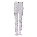 Dolce & Gabbana White Tattered Cotton High Waist Denim Jeans PAN74958-40