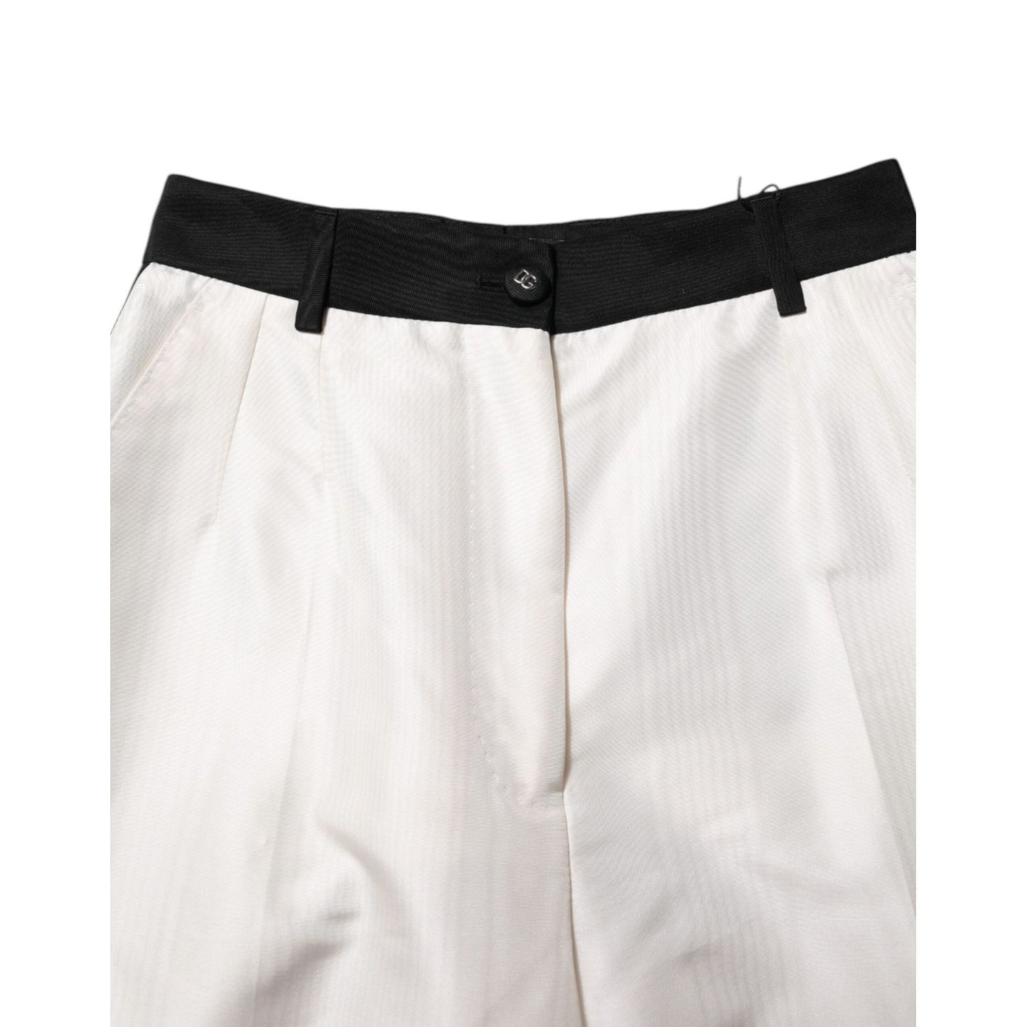Dolce & Gabbana White High Waist Straight Dress Trouser Pants PAN75528-40