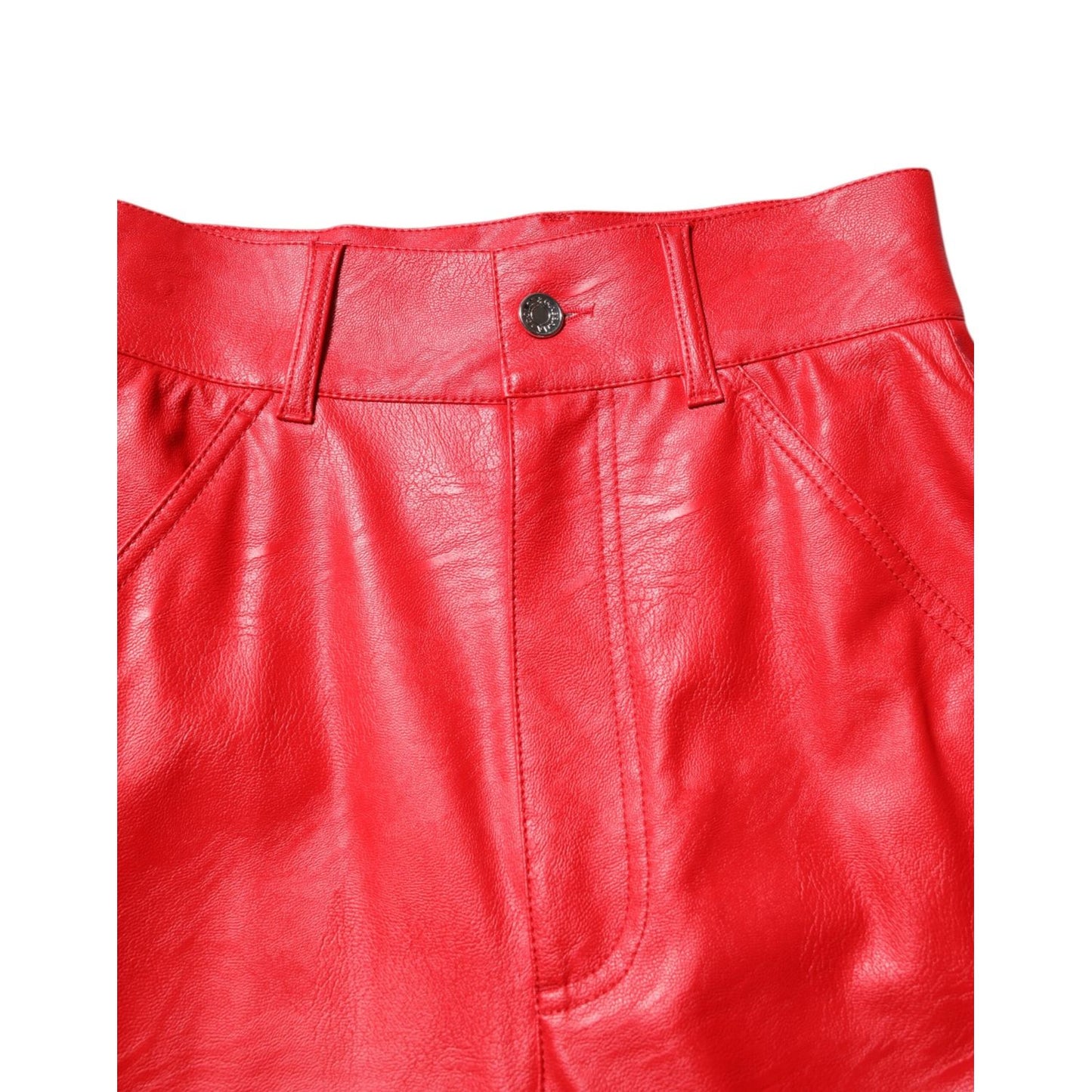 Dolce & Gabbana Red Viscose High Waist Tapered Trouser Pants PAN75529-40