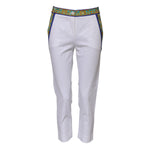 Dolce & Gabbana White Cotton Mid Waist Tapered Trouser Pants PAN75574-36