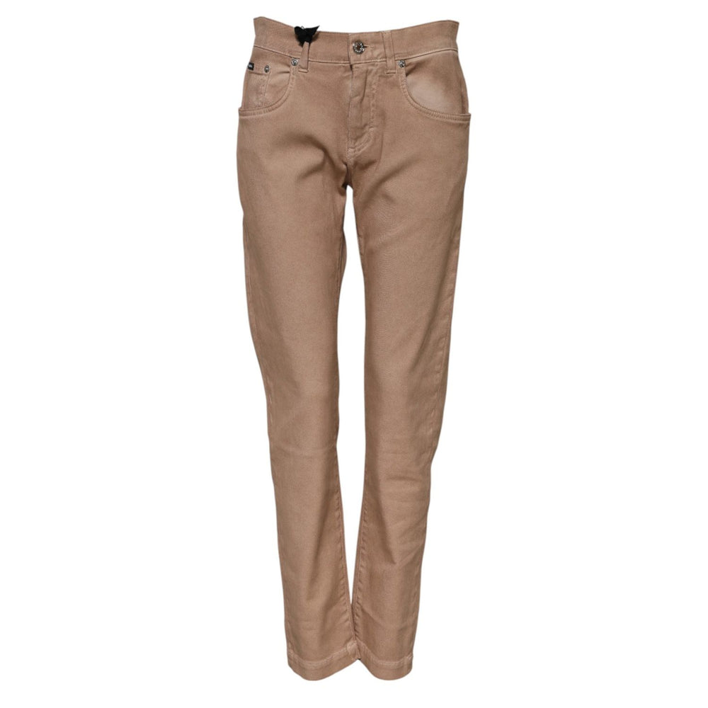 Dolce & Gabbana Brown Cotton Boyfriend Denim Trousers Jeans PAN75629-38