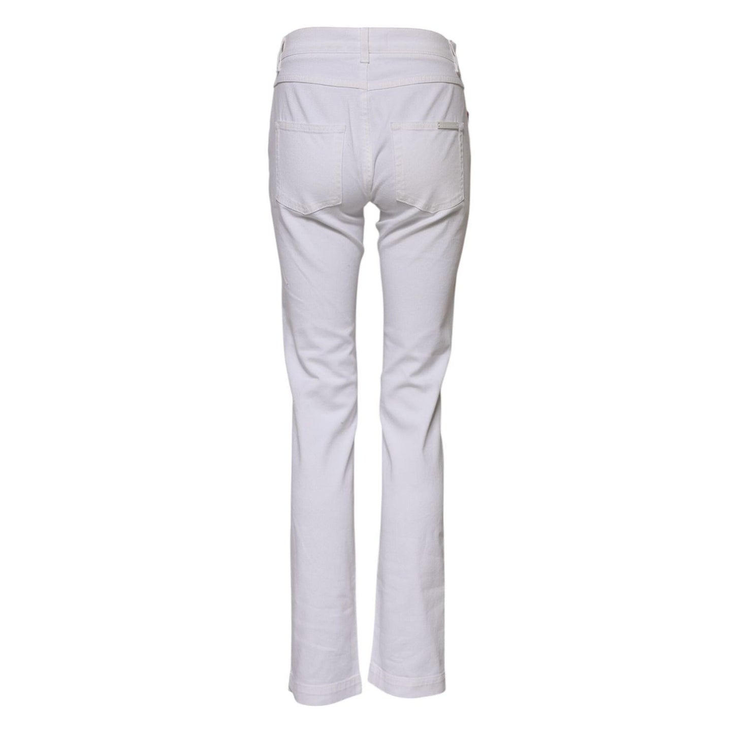 Dolce & Gabbana White Floral Embroidery GIRLY Denim Jeans PAN76515-36