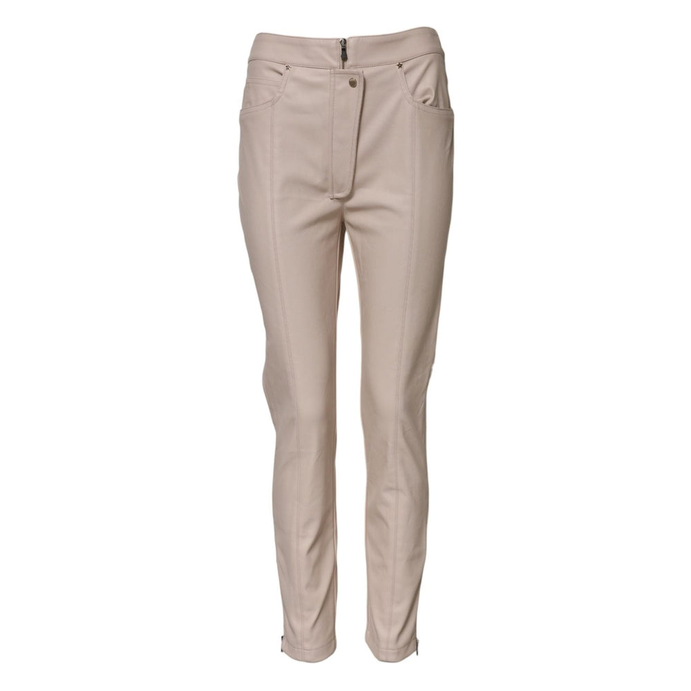 Elisabetta Franchi Beige High Waist Tapered Pants PAN76540-42