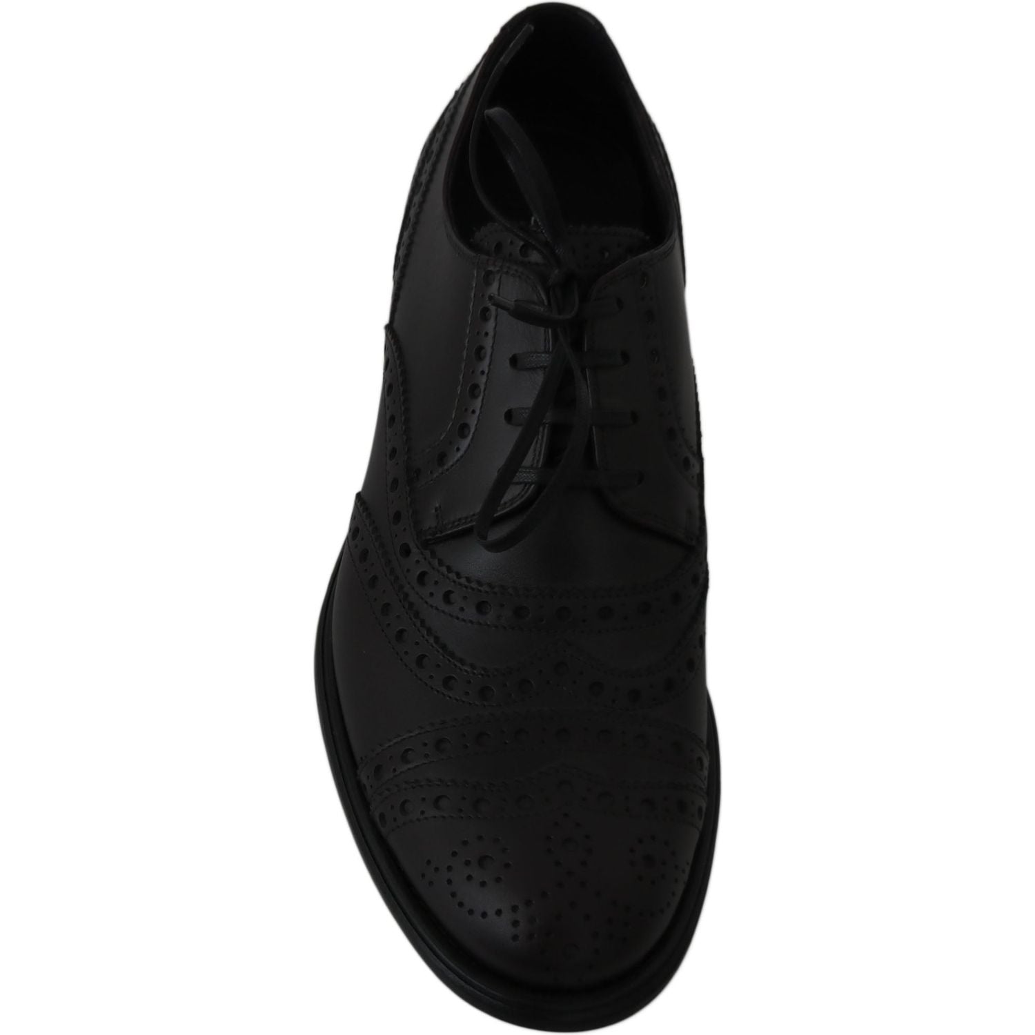 Dolce & Gabbana Black Leather Wingtip Oxford Dress  Shoes