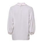 Dolce & Gabbana White Ruffled Neckline Blouse Pullover Top TSH86544-36