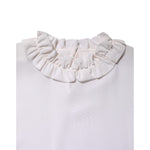 Dolce & Gabbana White Ruffled Neckline Blouse Pullover Top TSH86544-36