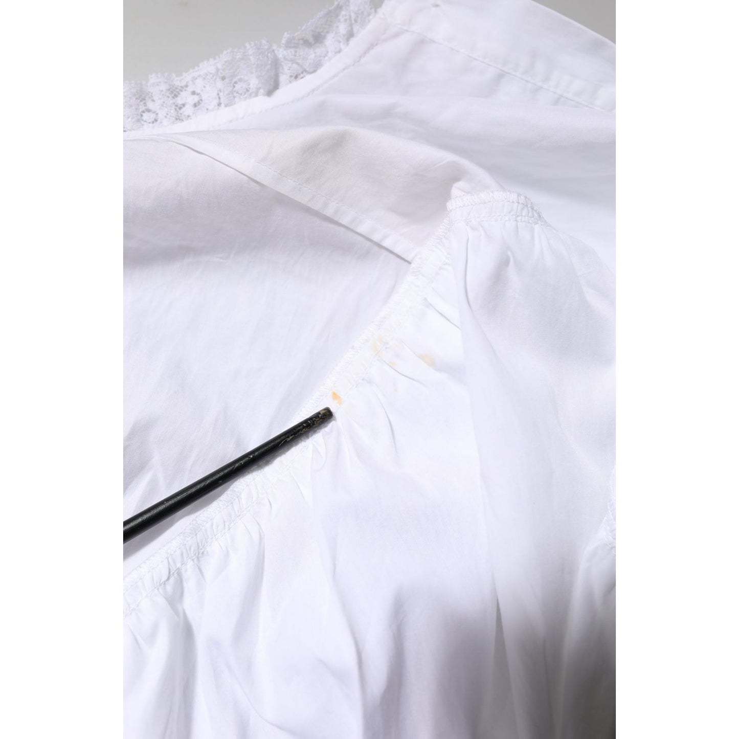 Dolce & Gabbana White Ruffled Lace Embellished Blouse Top TSH86549-36