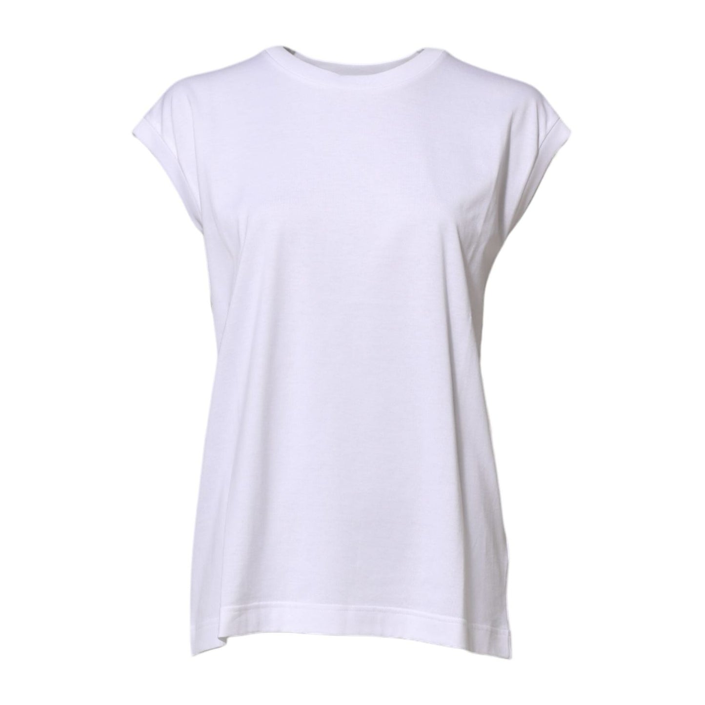 Dolce & Gabbana White Cotton Sleeveless Women Tank T-shirt TSH86621-38