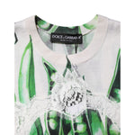 Dolce & Gabbana White Green Pea Print Sleeveless Blouse Top TSH86737-36