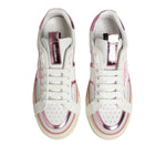 Dolce & Gabbana White Leather DG Logo Low Top Sneakers Shoes LA12623-41