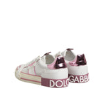 Dolce & Gabbana White Leather DG Logo Low Top Sneakers Shoes LA12623-41
