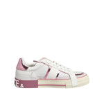 Dolce & Gabbana White Leather DG Logo Low Top Sneakers Shoes LA12623-41