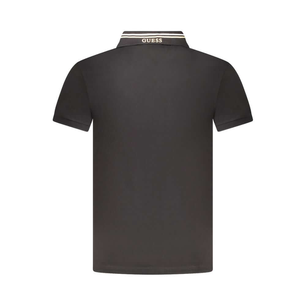 Guess Jeans Black Cotton Polo Shirt