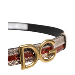 Dolce & Gabbana Multicolor Exotic Leather DG Logo Buckle Belt BEL9484-85