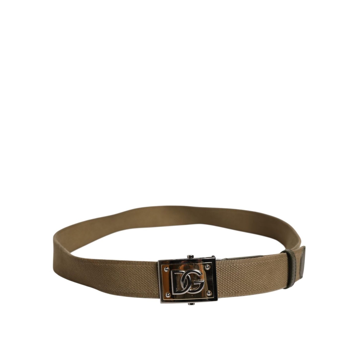 Dolce & Gabbana Military Green Nylon Logo Metal Buckle Belt BEL9489-95