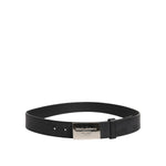 Dolce & Gabbana Black Leather Classic Metal Logo Buckle Belt