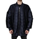 Dolce & Gabbana Dark Blue Quilted Full Zip Bomber Jacket TSH3794-56