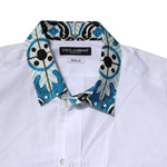 Dolce & Gabbana White Majolica Detailing GOLD Dress Shirt TSH906706-43