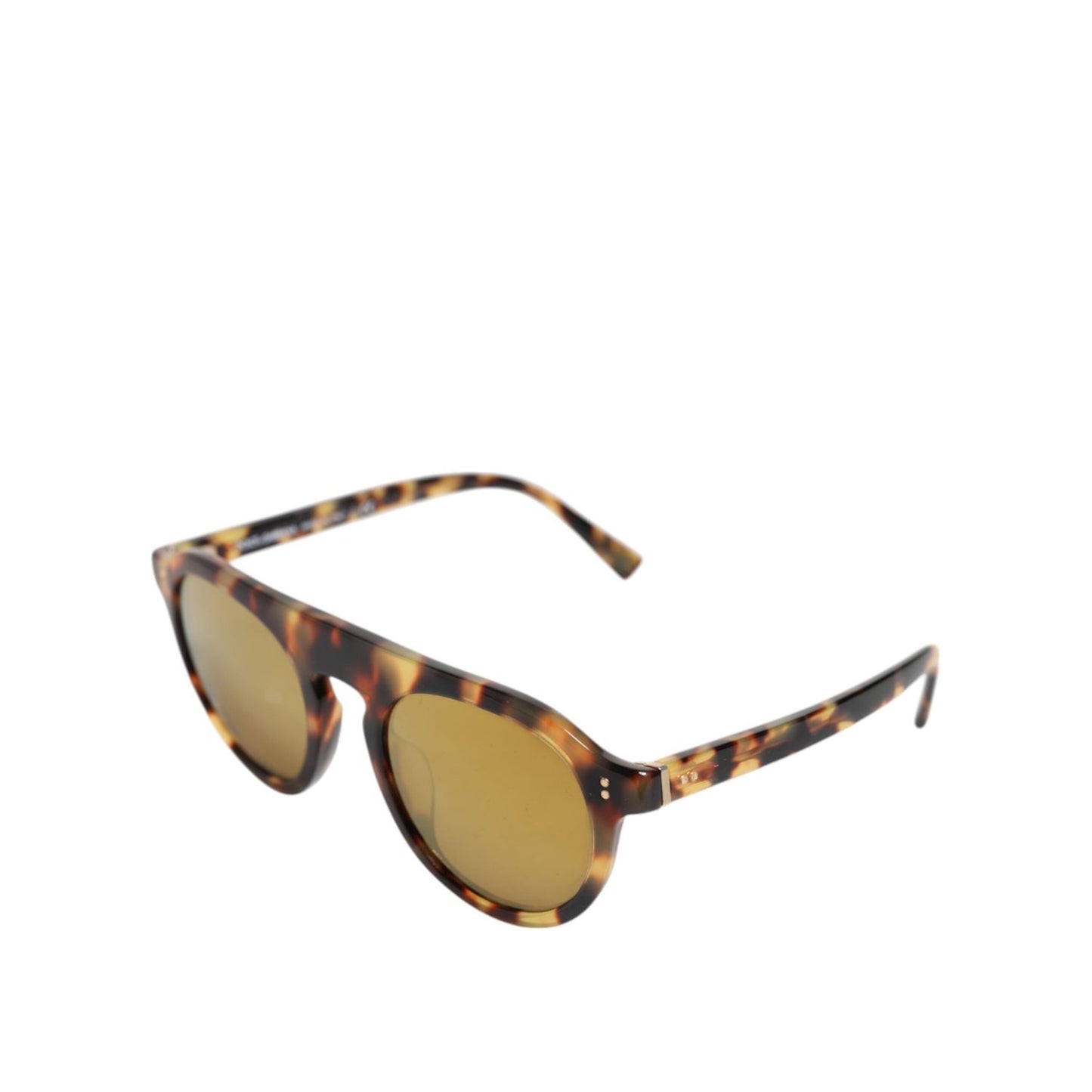 Dolce & Gabbana Brown Acetate Round Leopard Print Eyewear Sunglasses GLA1350