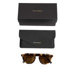 Dolce & Gabbana Brown Acetate Round Leopard Print Eyewear Sunglasses GLA1350