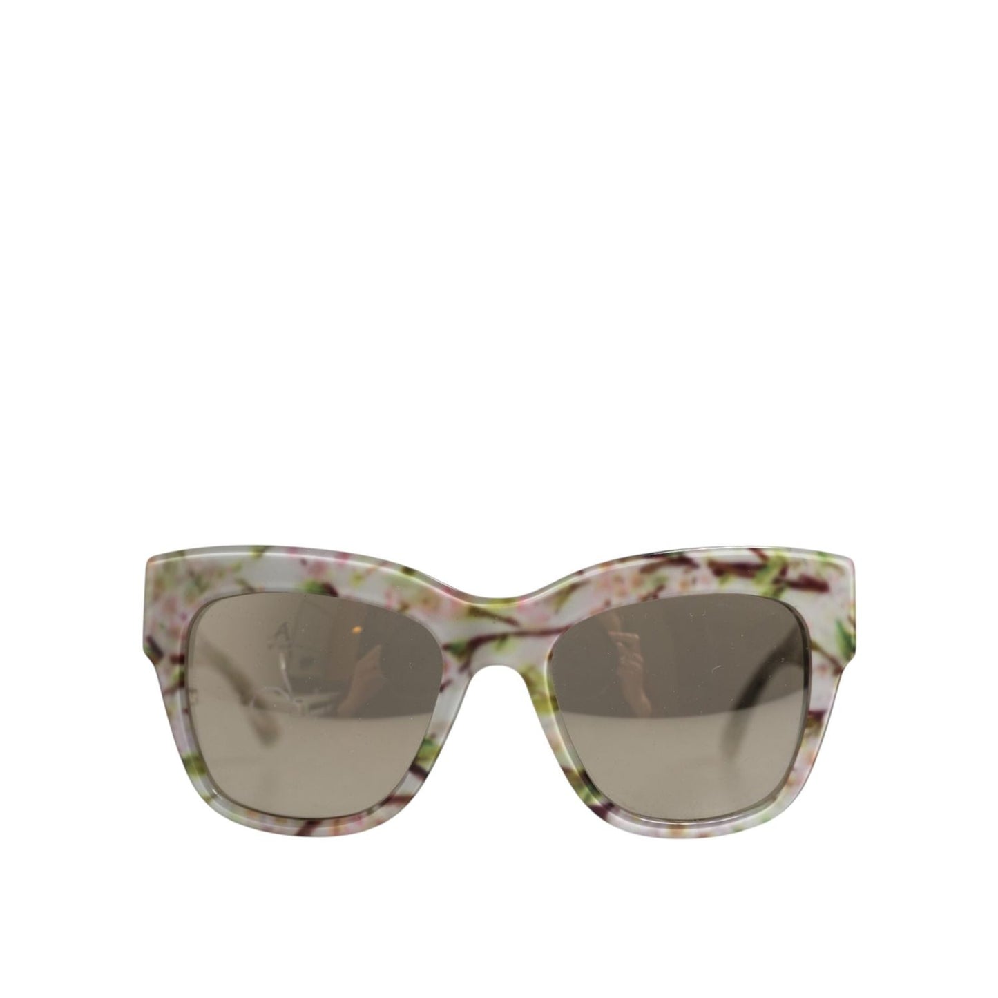 Dolce & Gabbana White DG4231F Floral Acetate Rectangle Shades Sunglasses GLA1355