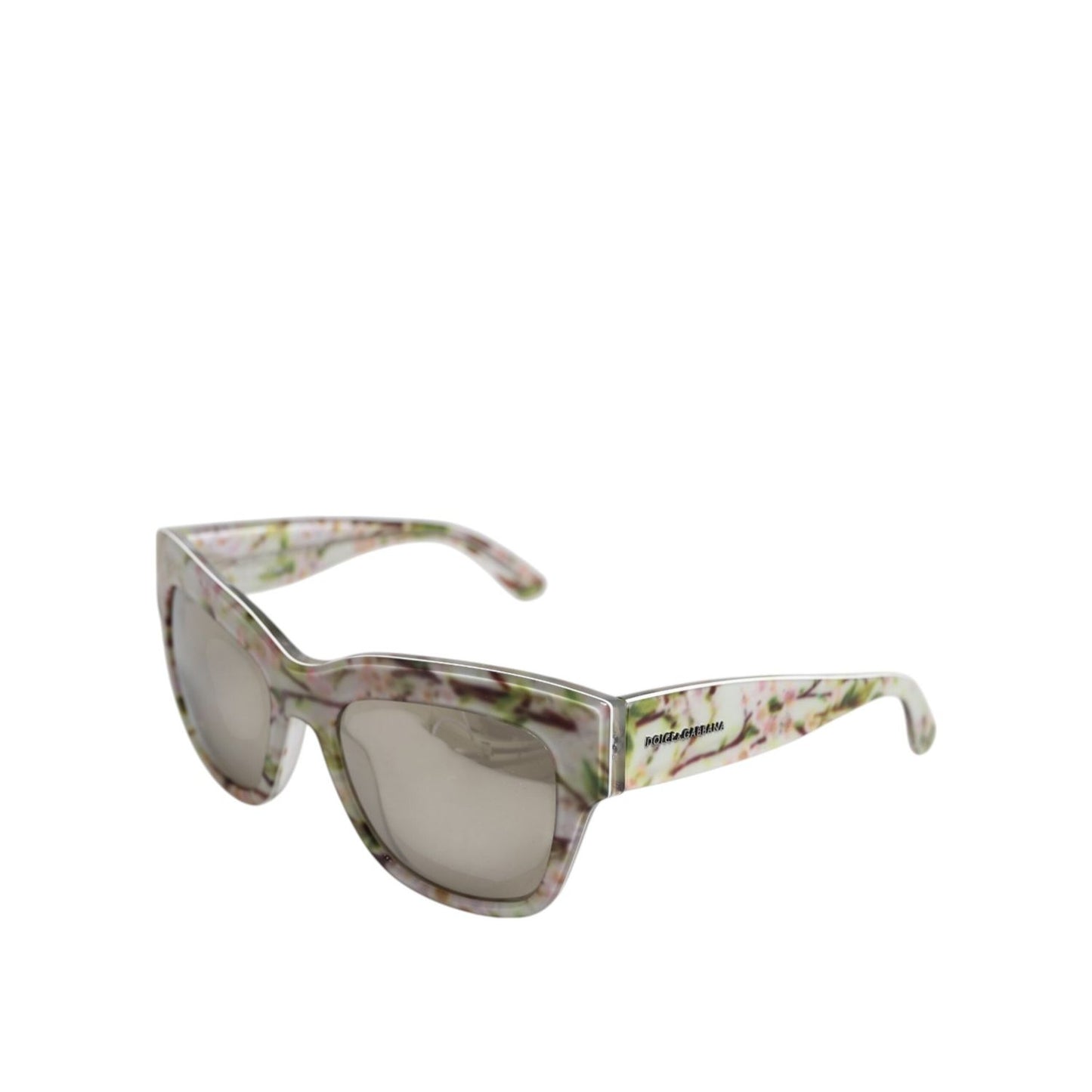 Dolce & Gabbana White DG4231F Floral Acetate Rectangle Shades Sunglasses GLA1355