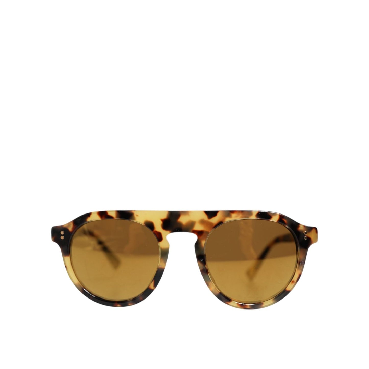 Dolce & Gabbana Brown Acetate Round Leopard Print Eyewear Sunglasses GLA1392