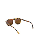 Dolce & Gabbana Brown Acetate Round Leopard Print Eyewear Sunglasses GLA1392