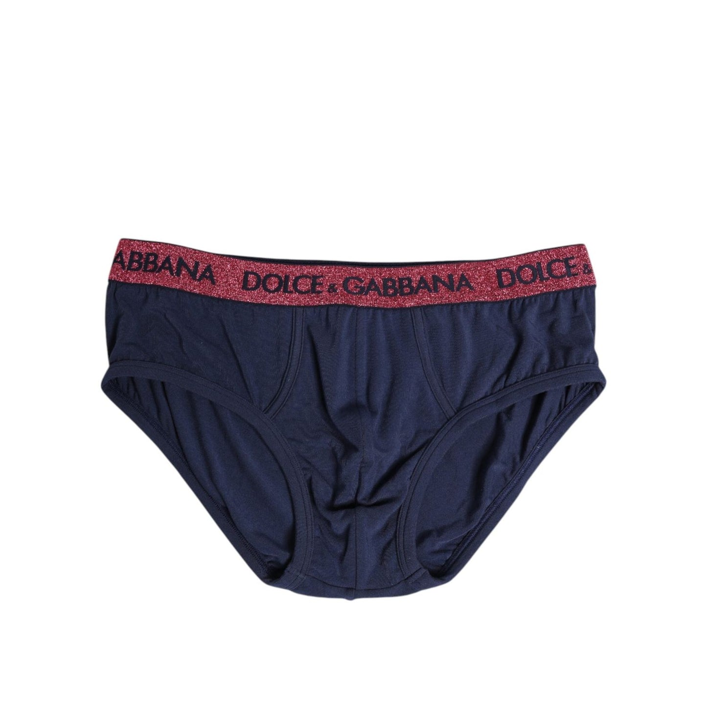 Dolce & Gabbana Blue Red Logo Stretch Regular Brief Underwear BIK1696-4