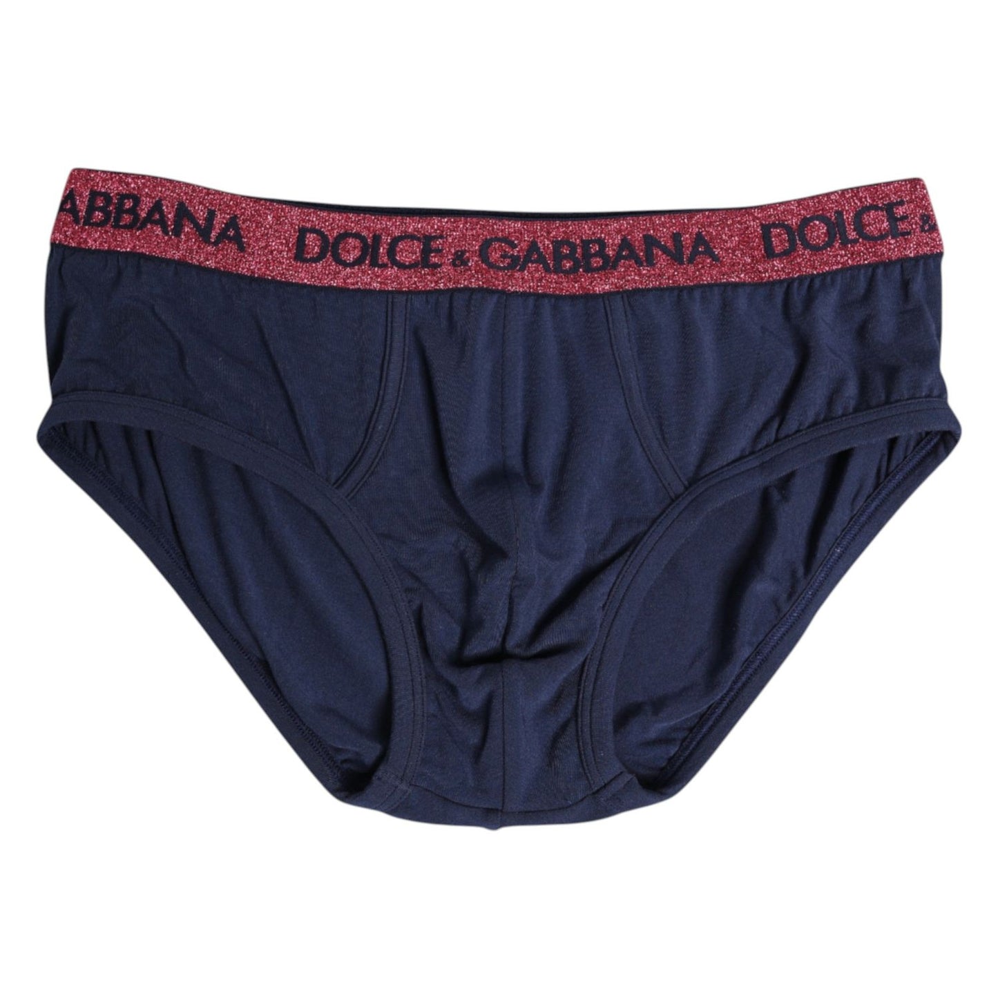 Dolce & Gabbana Blue Red Logo Stretch Regular Brief Underwear BIK1696-4