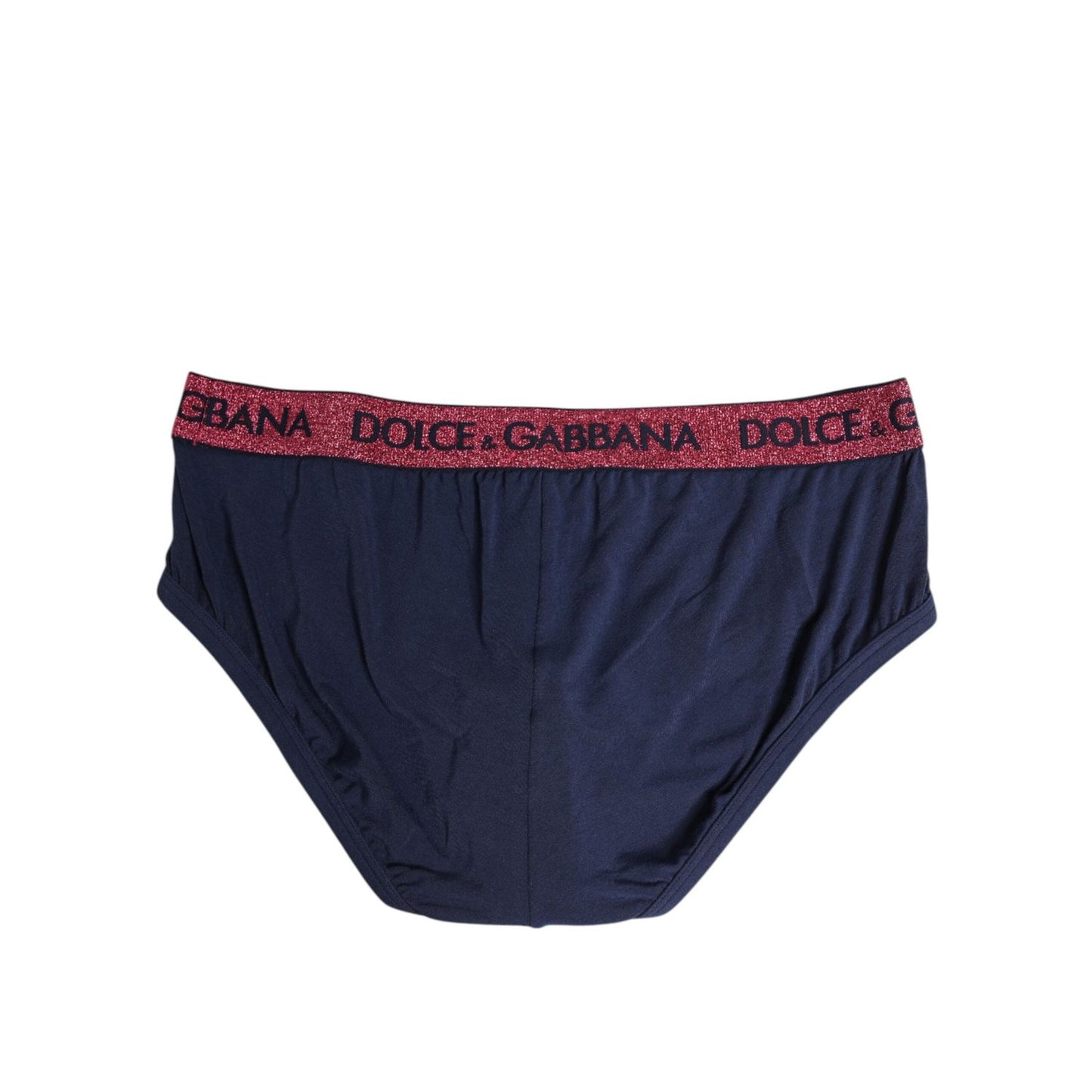 Dolce & Gabbana Blue Red Logo Stretch Regular Brief Underwear BIK1696-4