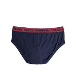 Dolce & Gabbana Blue Red Logo Stretch Regular Brief Underwear BIK1696-4