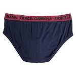Dolce & Gabbana Blue Red Logo Stretch Regular Brief Underwear BIK1696-4