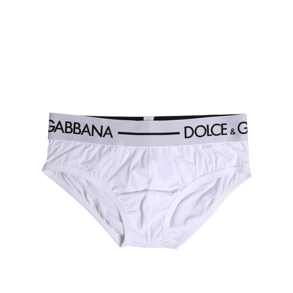 Dolce & Gabbana White Cotton Stretch Regular Brief Underwear BIK1740-40
