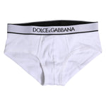 Dolce & Gabbana White Cotton Stretch Regular Brief Underwear BIK1745-4