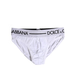 Dolce & Gabbana White Cotton Stretch Regular Brief Underwear BIK1749-4