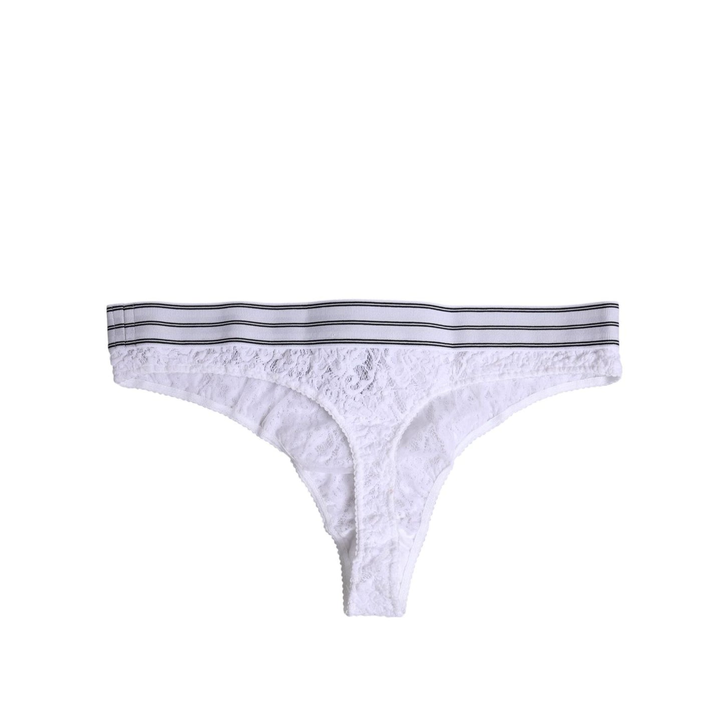 Dolce & Gabbana White Nylon Floral Lace Bottom Panty Underwear BIK1442-3