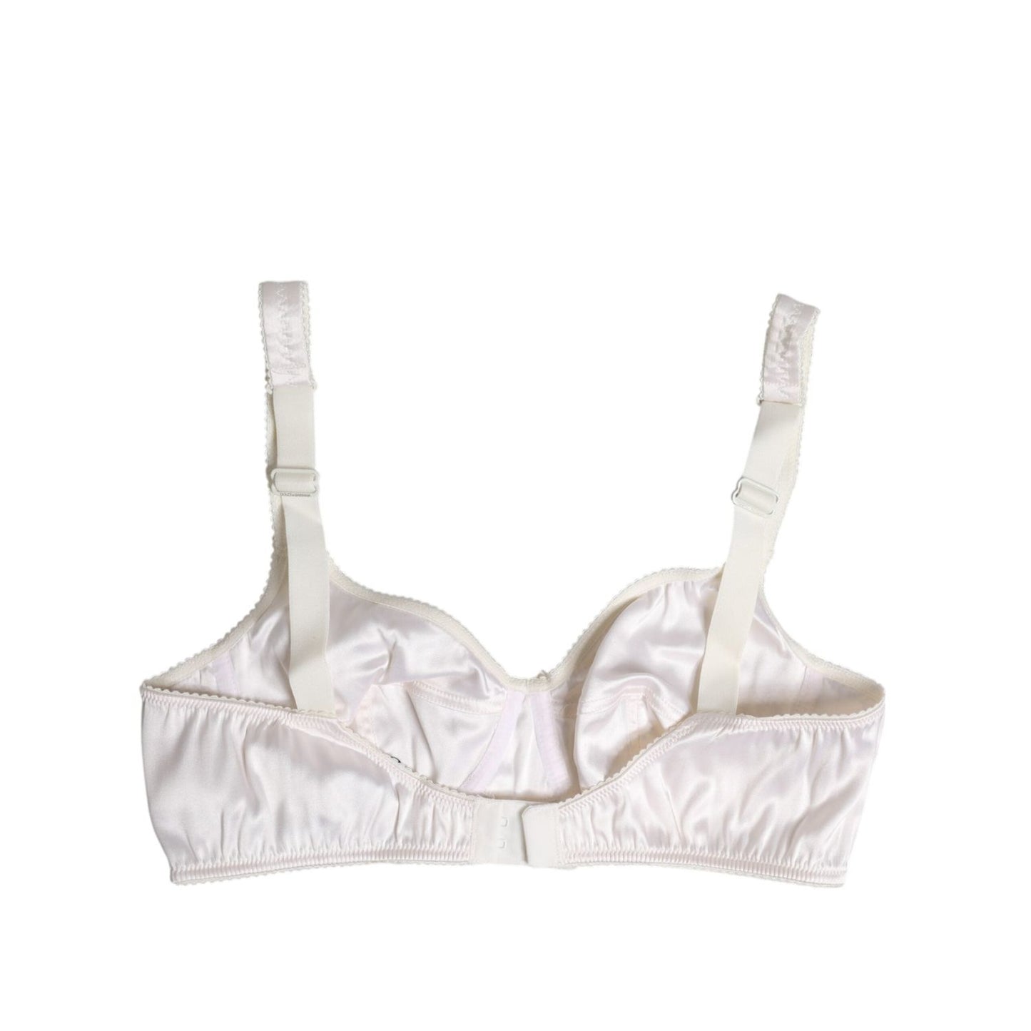 Dolce & Gabbana White Silk Balconette Non Wire Bra Underwear BIK1445-2