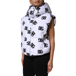 Dolce & Gabbana White Black DG Mania Polyester Puffer Jacket JKT41467-44