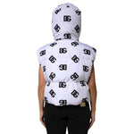Dolce & Gabbana White Black DG Mania Polyester Puffer Jacket JKT41467-44