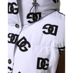 Dolce & Gabbana White Black DG Mania Polyester Puffer Jacket JKT41467-44