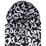 Dolce & Gabbana Black White DG Mania Hooded Long Coat Jacket JKT41490-40