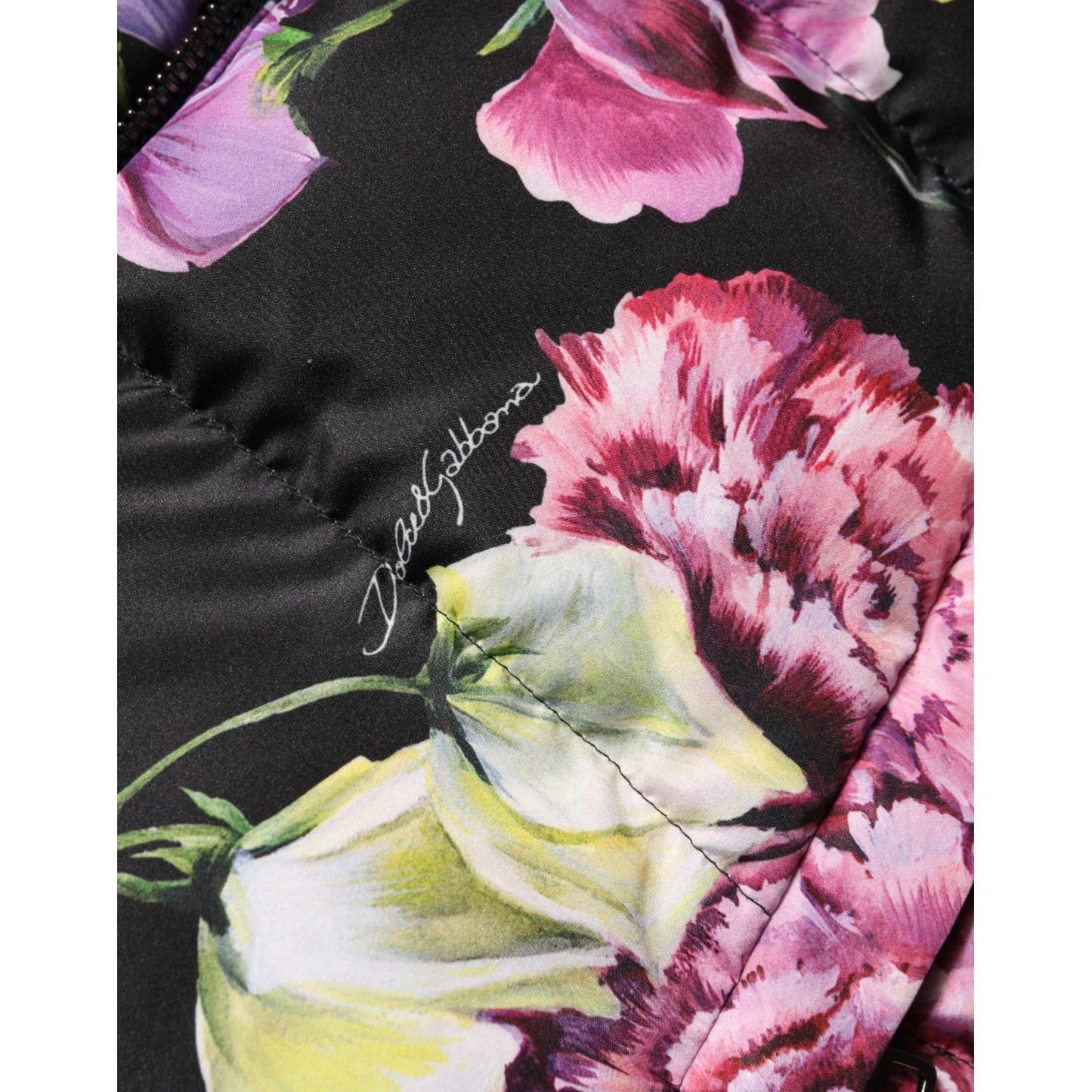 Dolce & Gabbana Multicolor Floral Hooded Puffer Quilted Jacket JKT41495-40