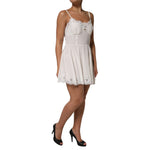 Dolce & Gabbana White Lace Gold DG Logo Silk Dress Sleepwear DR81799-50