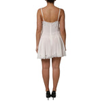 Dolce & Gabbana White Lace Gold DG Logo Silk Dress Sleepwear DR81799-50