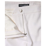 Dolce & Gabbana White Wool Mid Waist Tapered Pants PAN76554-46